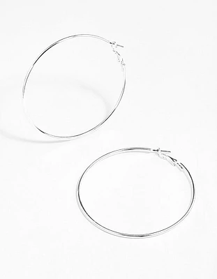 Silver Classic Medium Hoop Earrings