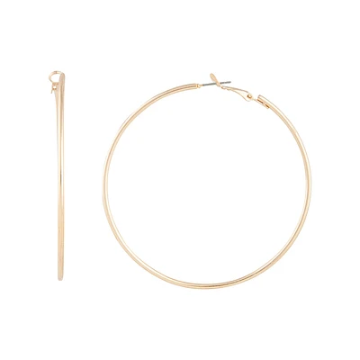 Gold Classic Thin Hoop Earrings