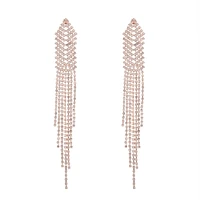 Rose Gold Diamante Chain Earrings