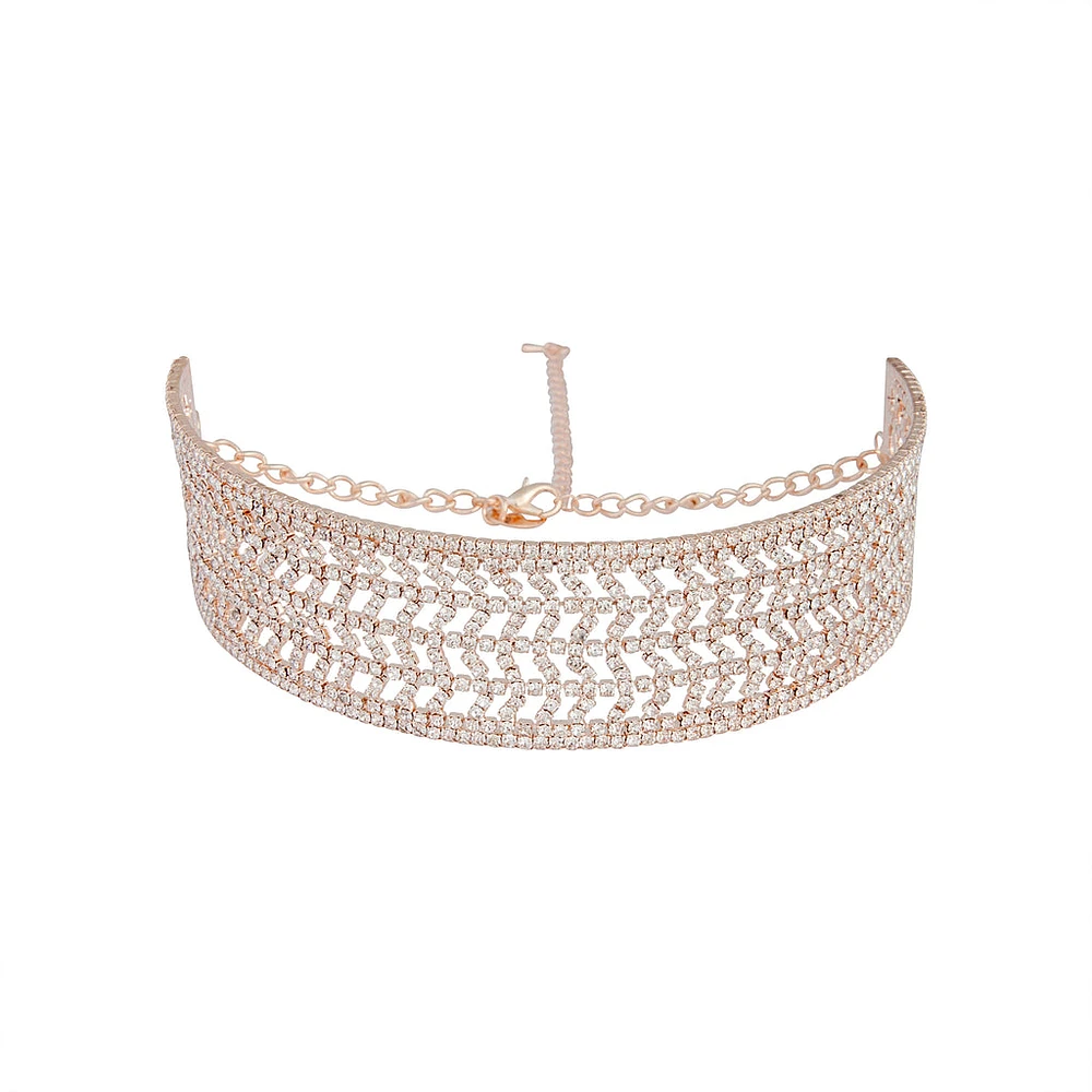 Rose Gold Diamante Choker