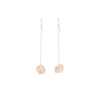 Rose Gold Wire Wrap Ball Drop Earrings