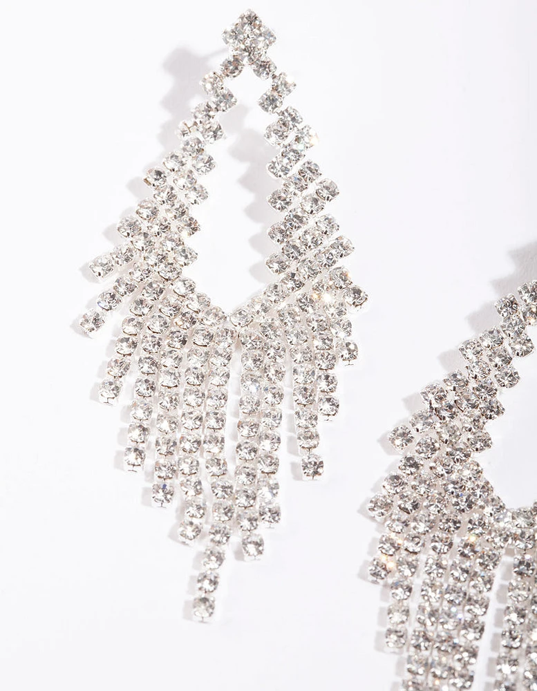 Sliver Cascade Cup Chain Earrings