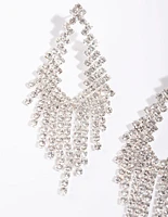 Sliver Cascade Cup Chain Earrings