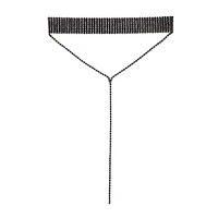 Black Diamante Statement Y Neck Choker