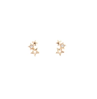 Gold Mini Star Cluster Stud Earrings