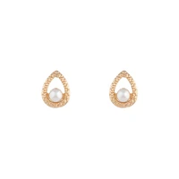 Textured Pearl Teardrop Earrings