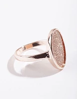 Rose Gold Oval Glitter Paper Ring