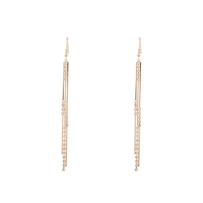 Gold Cup Chain Multi Bar Earrings