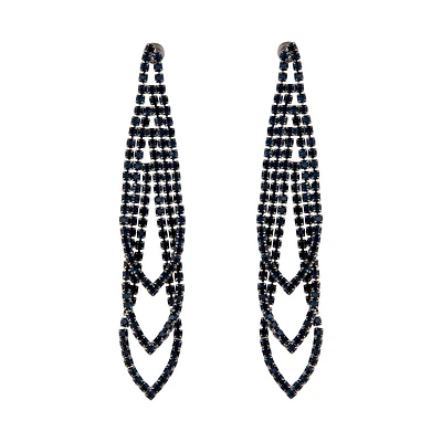 Midnight Gunmetal Loop Cup Chain Earrings