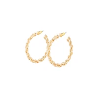 Gold Texture Twist Hoop Earrings