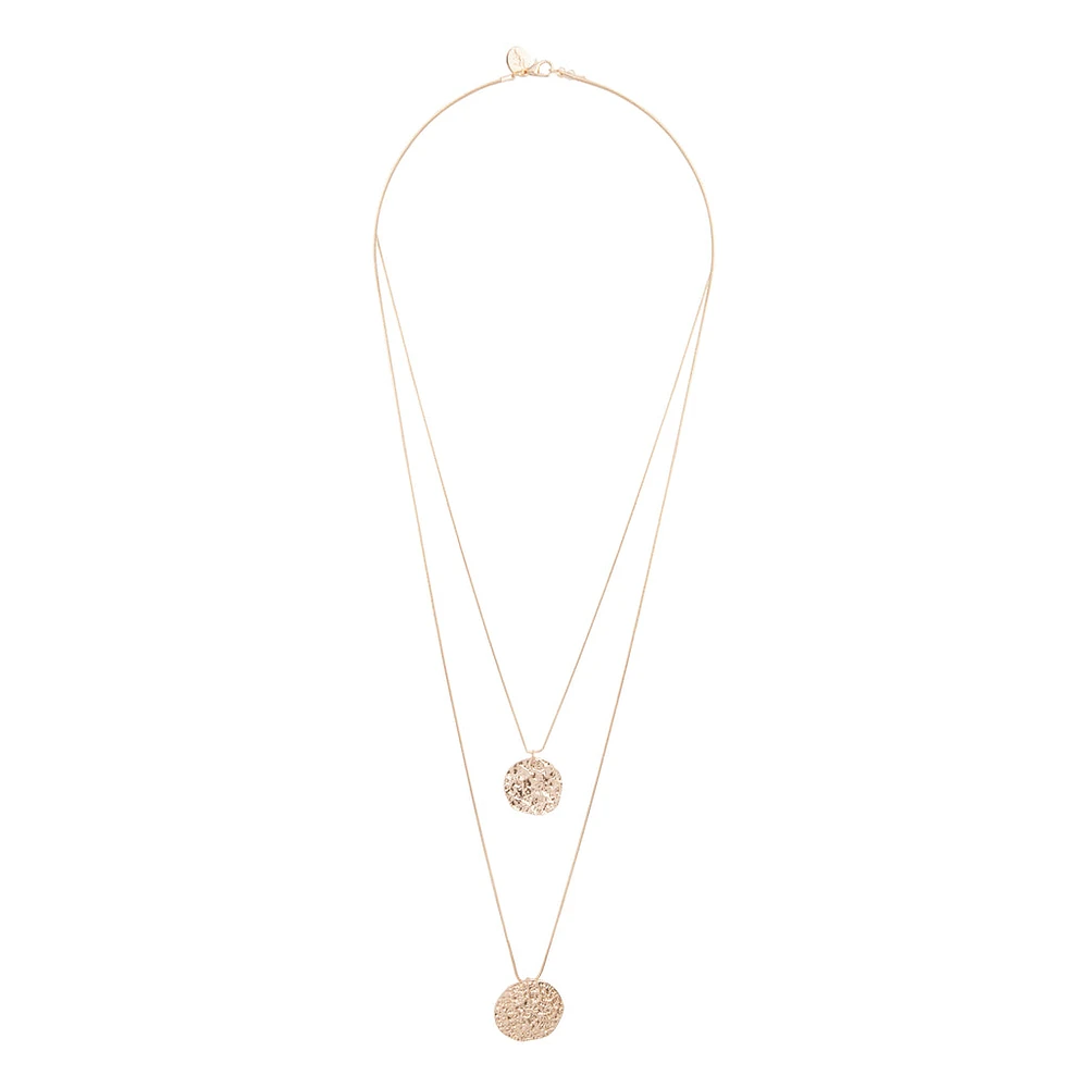 Gold Double Row Coin Necklace