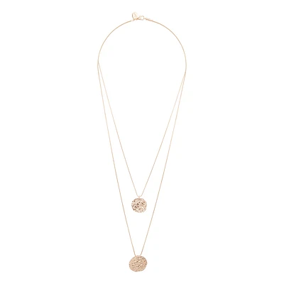 Gold Double Row Coin Necklace