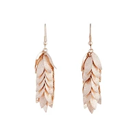 Rose Gold Layered Leaves Earrings