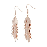 Rose Gold Layered Leaves Earrings