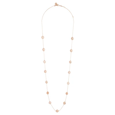 Rose Gold Mixed Station Ball Necklace