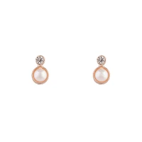 Rose Gold Pearl Bottom Stud Earrings