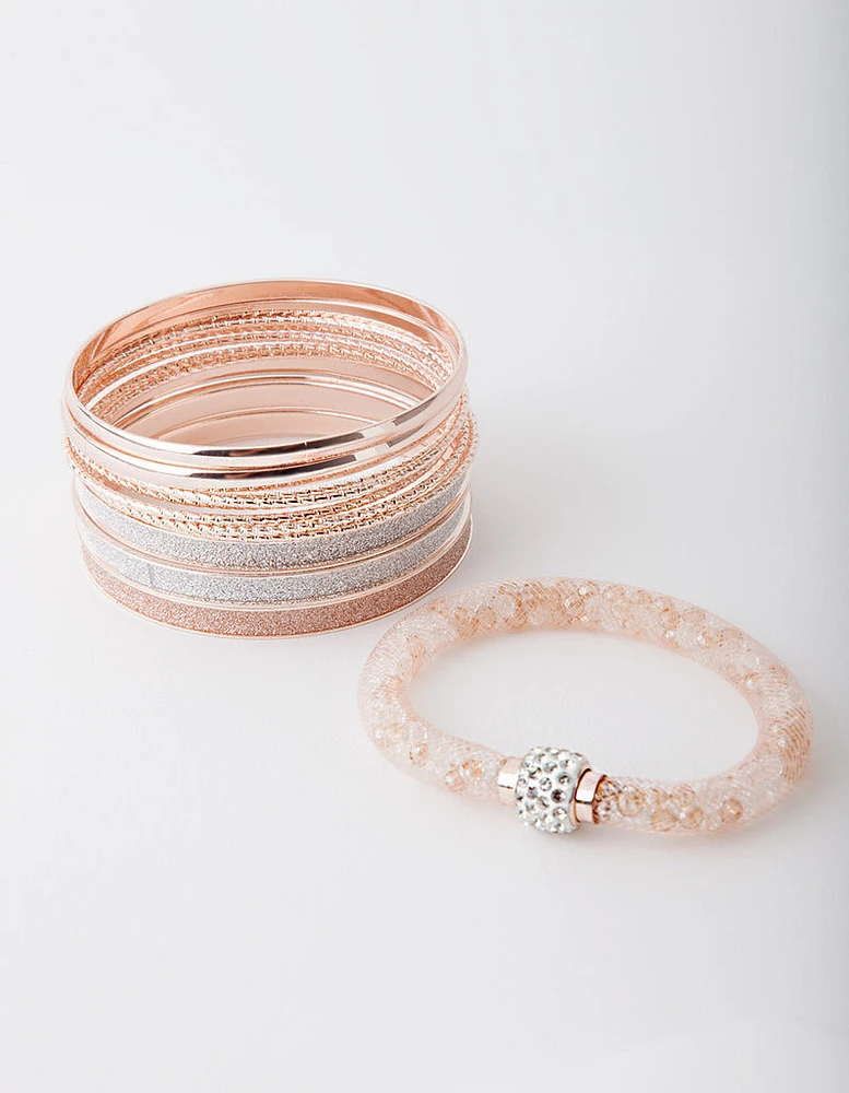 Dressy Mesh & Glitter Bangle Pack