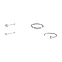 Surgical Steel  Pin Clicker Nail Nose 4-Pack