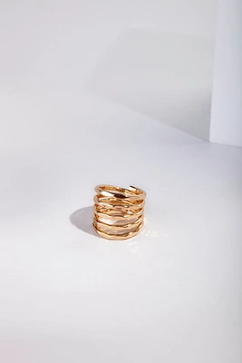 Gold Hammered Wrap Ring