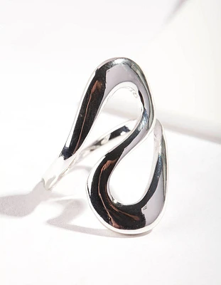 Silver Metal Swirl Ring