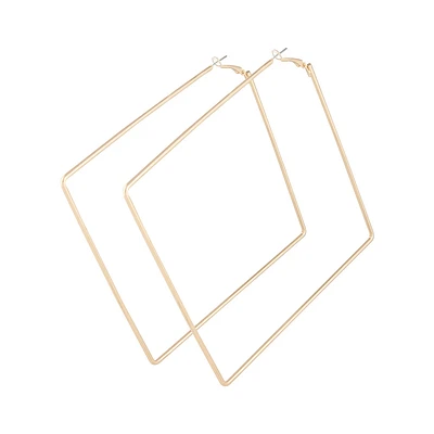 Oversized Gold Square Hoop Earrings