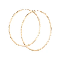 Gold Large Diamante Hoop Earrings