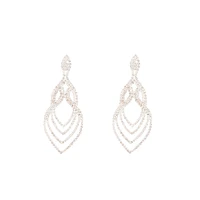 Silver Layered Tier Drop Earrings