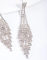 Silver Layered Deco Earrings