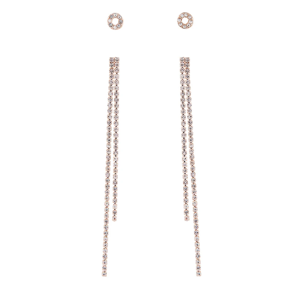 Diamante Stud & Drop Earring Two Pack