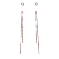 Diamante Stud & Drop Earring Two Pack