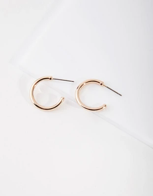 Gold Small Thick Hoop Earrings