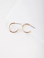 Gold Small Thick Hoop Earrings