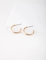 Gold Small Thick Hoop Earrings