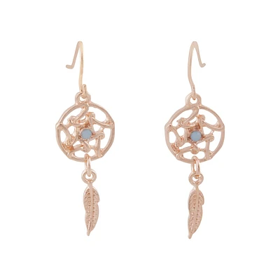 Rose Gold Mini Dreamcatcher Earrings