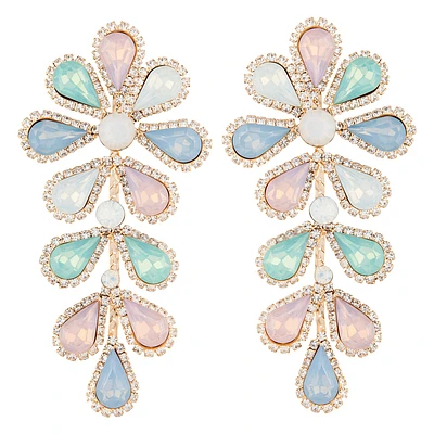 Pastel Teardrop Flower Multi-Stone Earrings