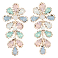 Pastel Teardrop Flower Multi-Stone Earrings