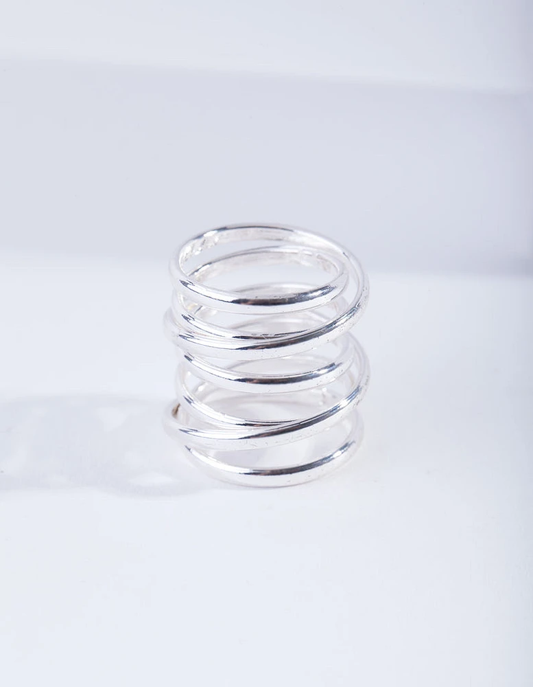 Silver Layered Band Ring