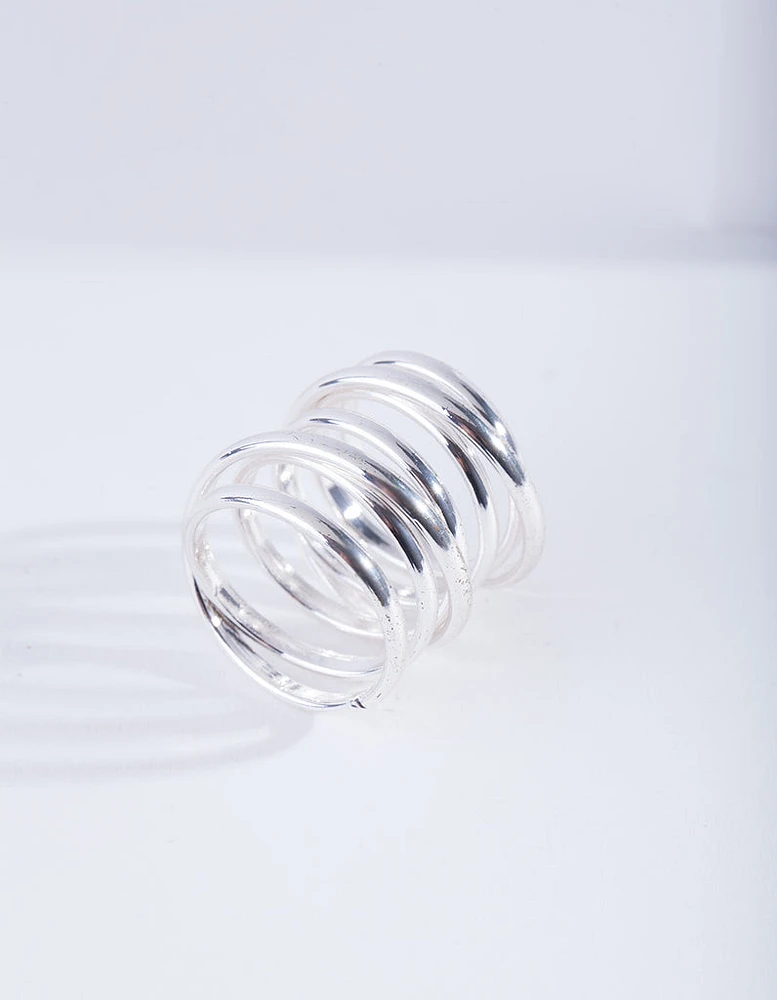 Silver Layered Band Ring