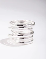 Silver Layered Band Ring