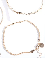 Gold Chain Mix Bracelet/ Anklet Set