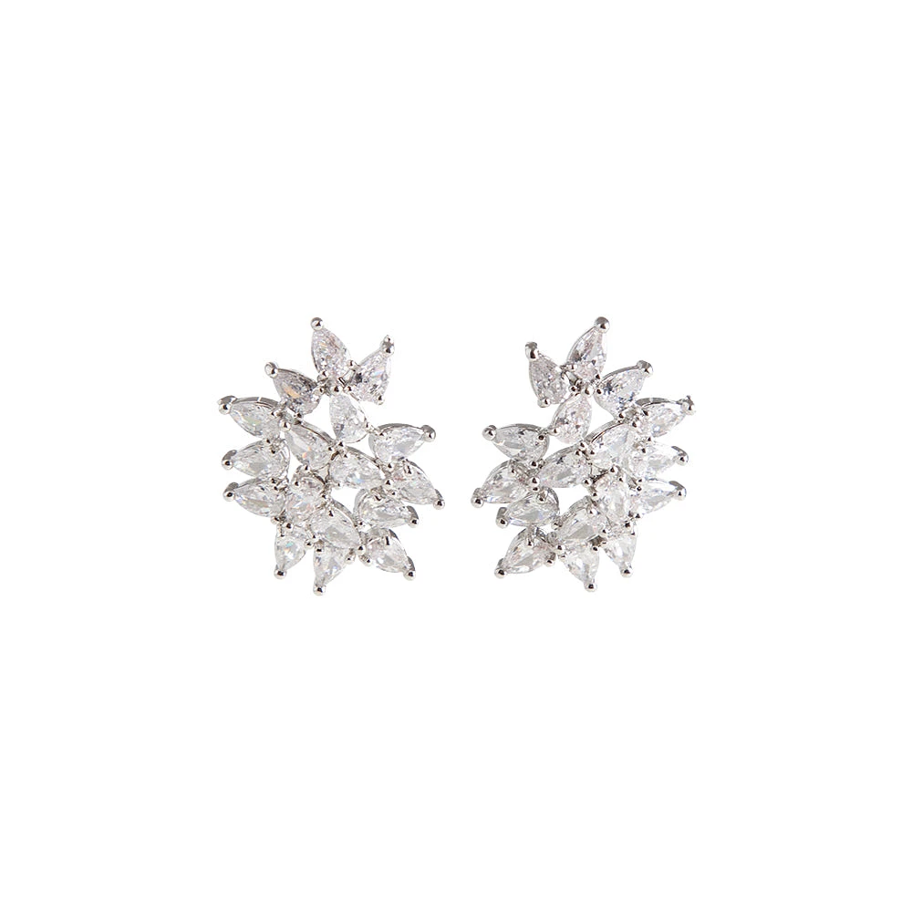 Statement Navette Crystal Cluster Stud