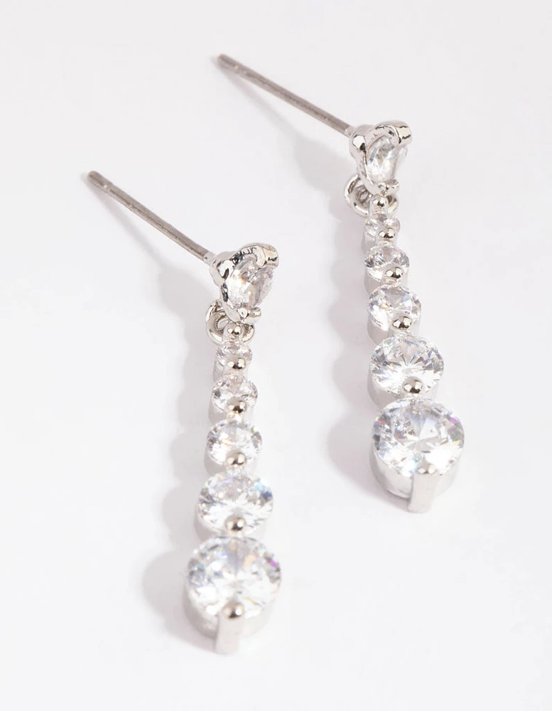 Small Graduated Crystal Drop Earrings