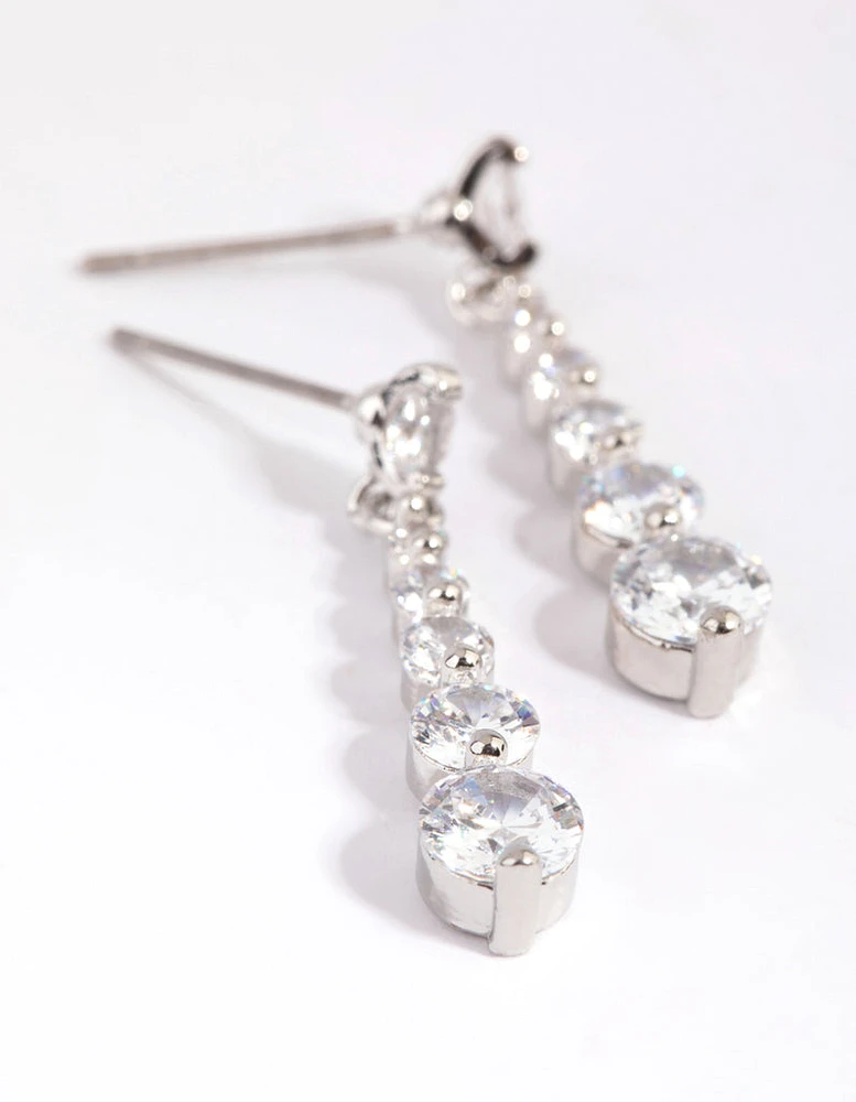 Small Graduated Crystal Drop Earrings