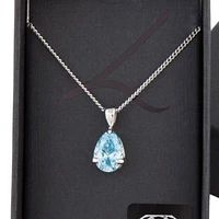 Aqua Pear Crystal Necklace