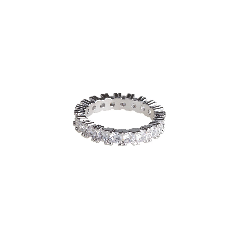 Diamond Simulant Gem Band Ring