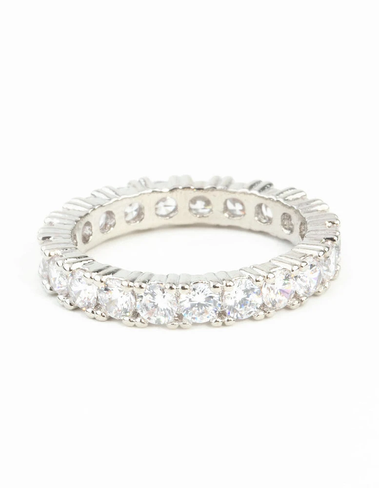 Diamond Simulant Gem Band Ring
