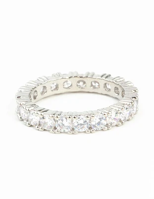 Diamond Simulant Gem Band Ring