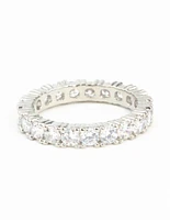 Diamond Simulant Gem Band Ring