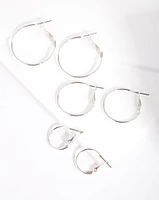 Silver Multi Size Hoop Earring Pack