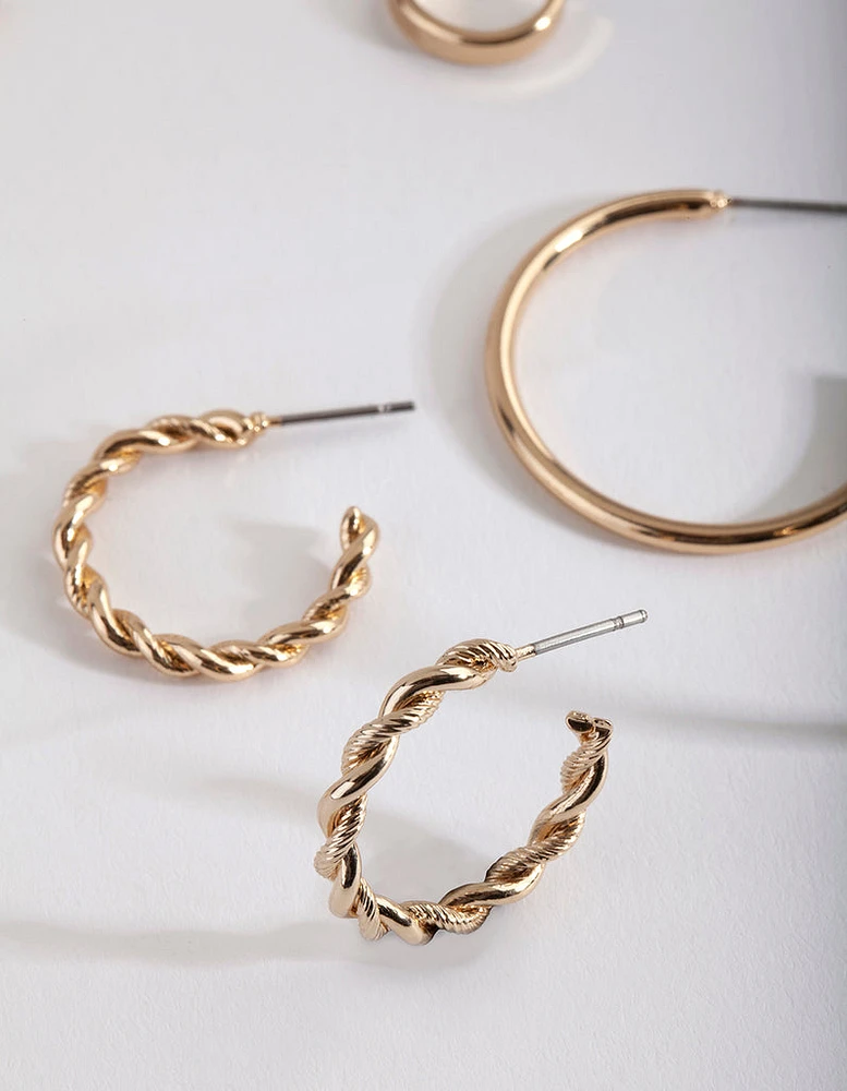 Gold Sleeper Earring 6-Pack